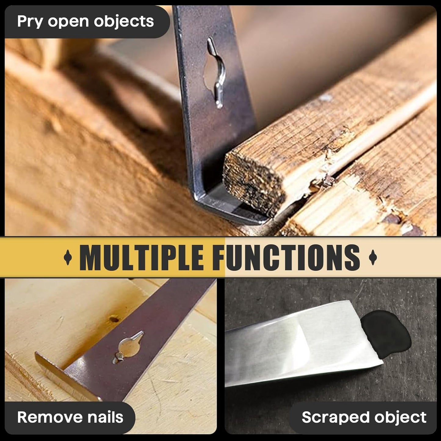 2 Pcs Woodworker'S Multi Prybar Tool Set